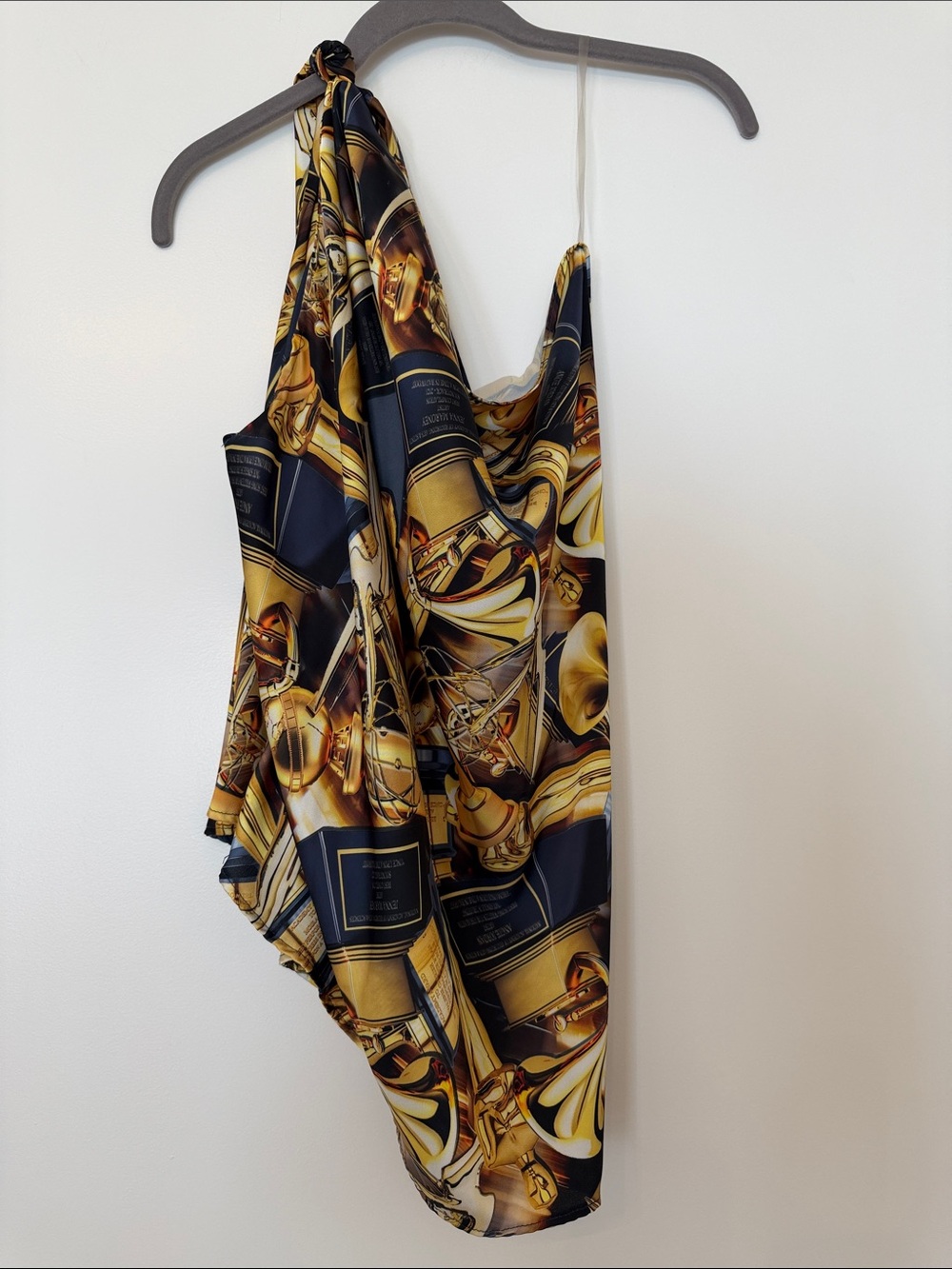 Baja East Gold Black Award Trophy One Shoulder Top Large XL Oscars Grammys Emmys - Picture 5 of 9